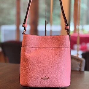 Kate Spade New York Leila Pebbled Leather Small Bucket Bag Purse - Peachy Rose